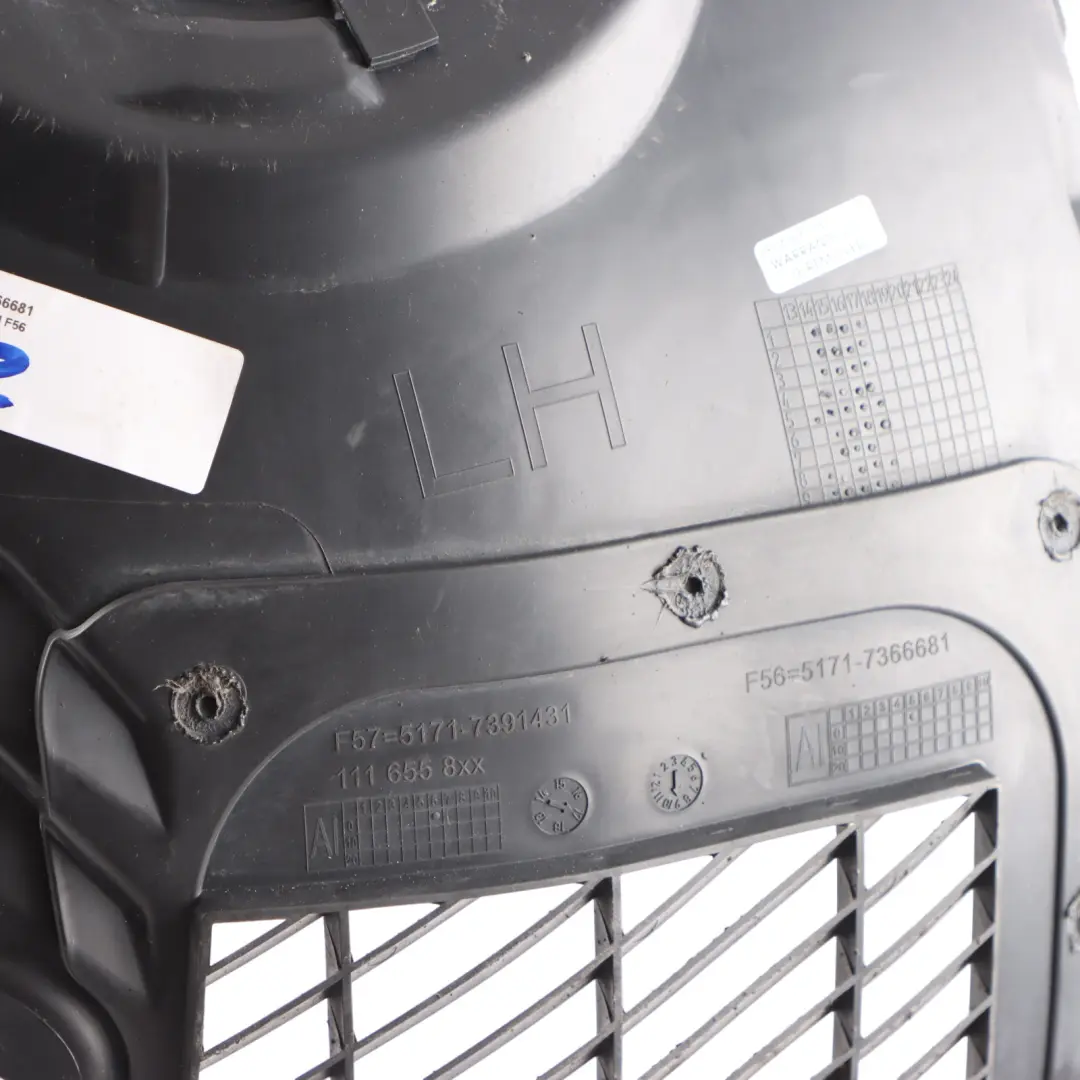 Front Wheel Arch Mud Flaps Cover Wing Trim Left N/S Panel to Mini F56 with Part number 7366681 Mini F56 Front Wheel Arch Mud Flaps Cover Wing Trim Left N/S Panel - SKU 7366681 - Part number 7366681