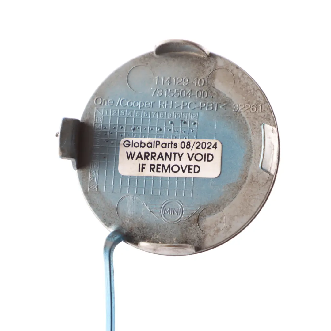 Bumper Towing Eye Hook Flap Cover Electric Blue II Metallic - B86 to Mini F56 Rear with Part number 7380012 Mini F56 Rear Bumper Towing Eye Hook Flap Cover Electric Blue II Metallic - B86 - SKU 7380012-ELBII - Part number 7380012