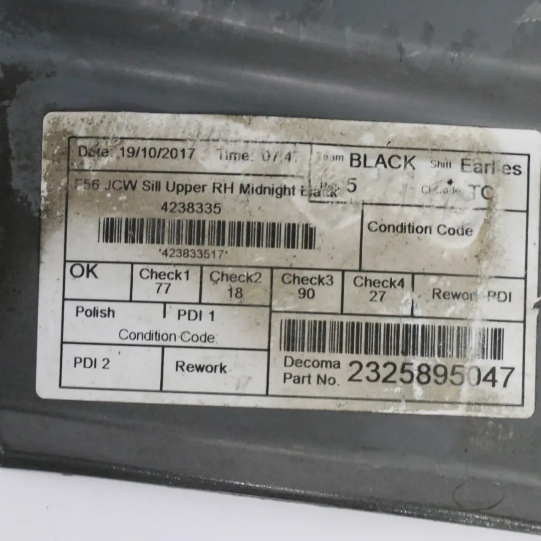 Próg Prawy JCW Listwa Progowa Midnight Black - A94 do Mini F56 F57 o numerze 7382182 Mini F56 F57 Próg Prawy JCW Listwa Progowa Midnight Black - A94 - SKU 7382182-MNB1 - Numer Części 7382182