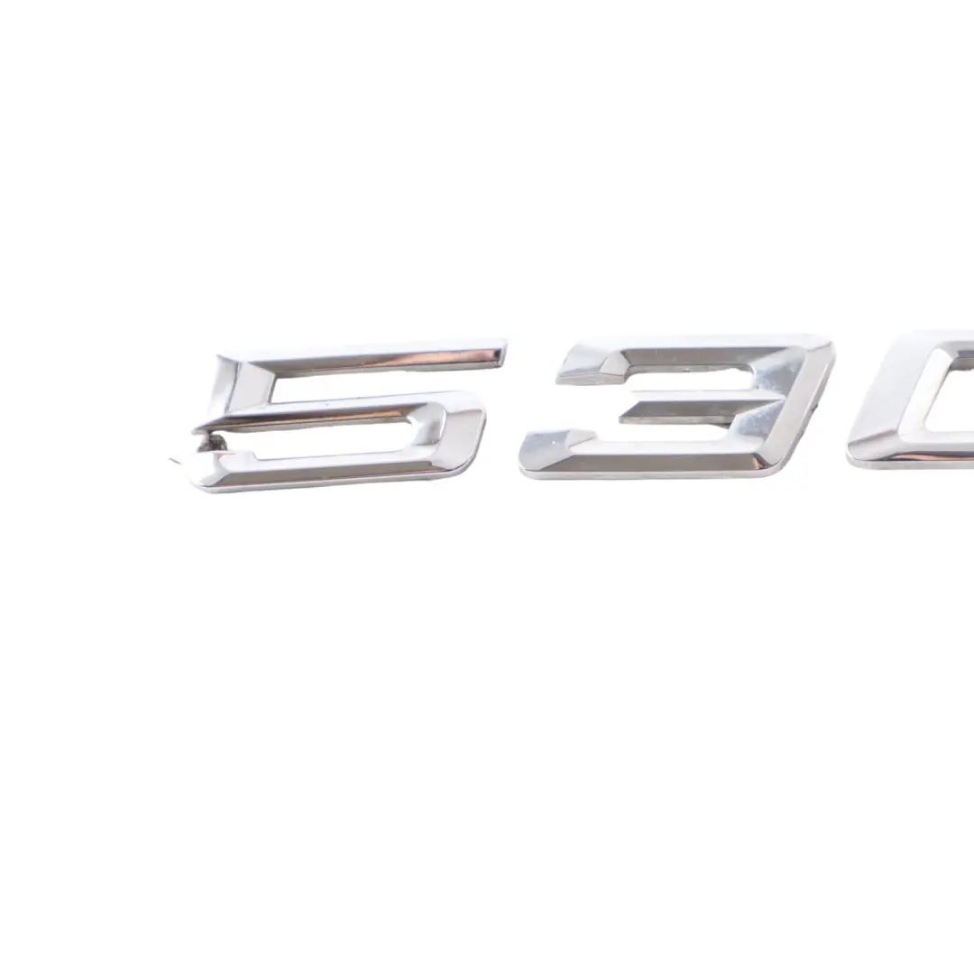 Emblem Boot Trunk Lid Lettering Logo Label 530 E Badge to BMW G30 Tailgate with Part number 7418524 BMW G30 Tailgate Emblem Boot Trunk Lid Lettering Logo Label 530 E Badge - SKU 7418524 - Part number 7418524