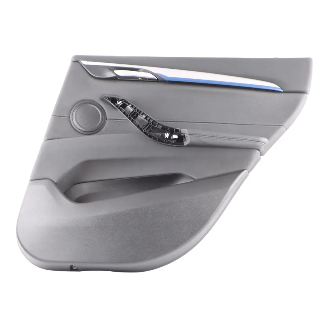 Panel de la tarjeta de la puerta BMW X1 F48 trasera derecha Cuero Negro para con número de pieza 7438116 Panel de la tarjeta de la puerta BMW X1 F48 trasera derecha Cuero Negro - SKU 7438116-1 - Número de pieza 7438116