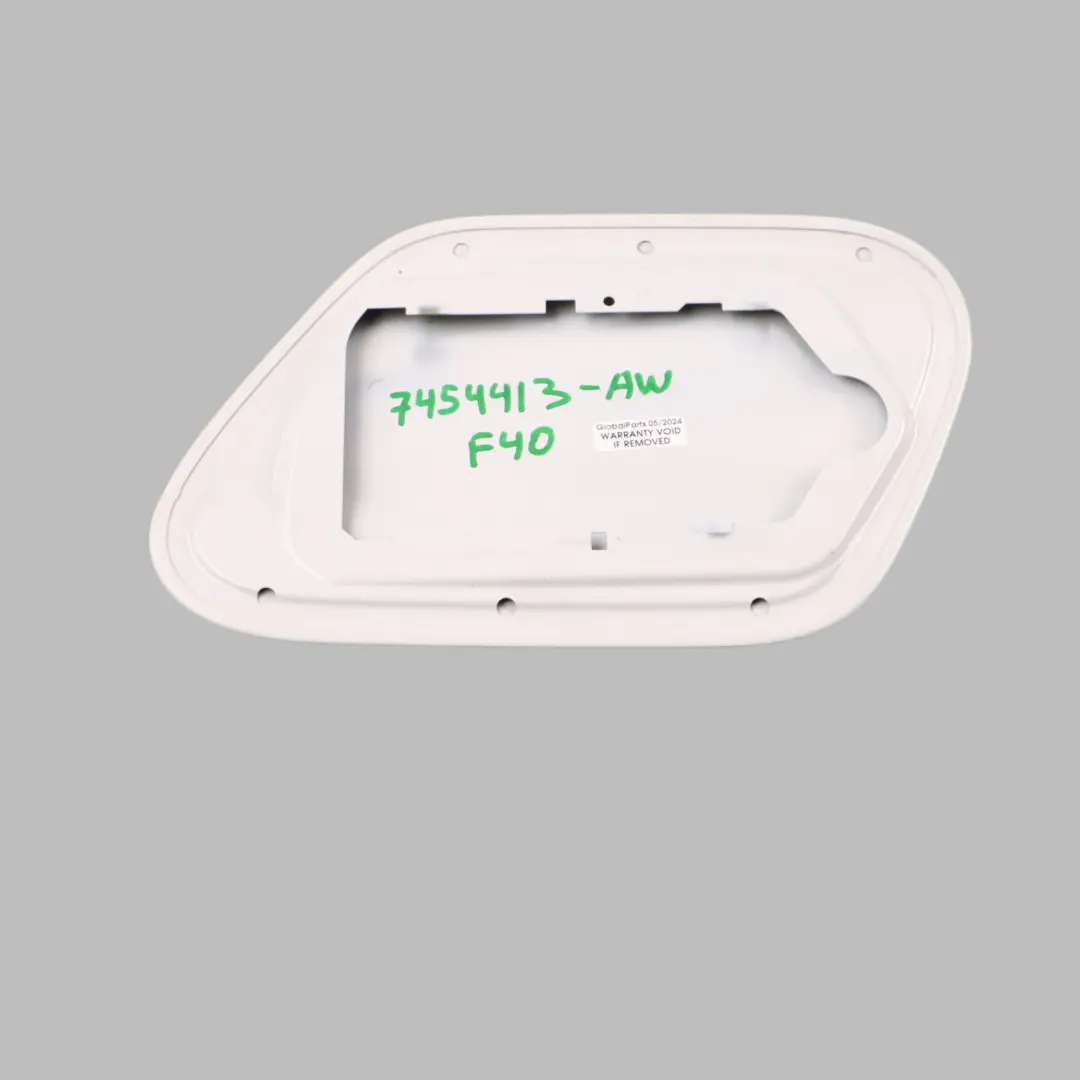 BMW F40 Fuel Tank Filler Fill In Flap Cover Trim Panel Alpine White 300 - SKU 7454413-AW - Part number 7454413