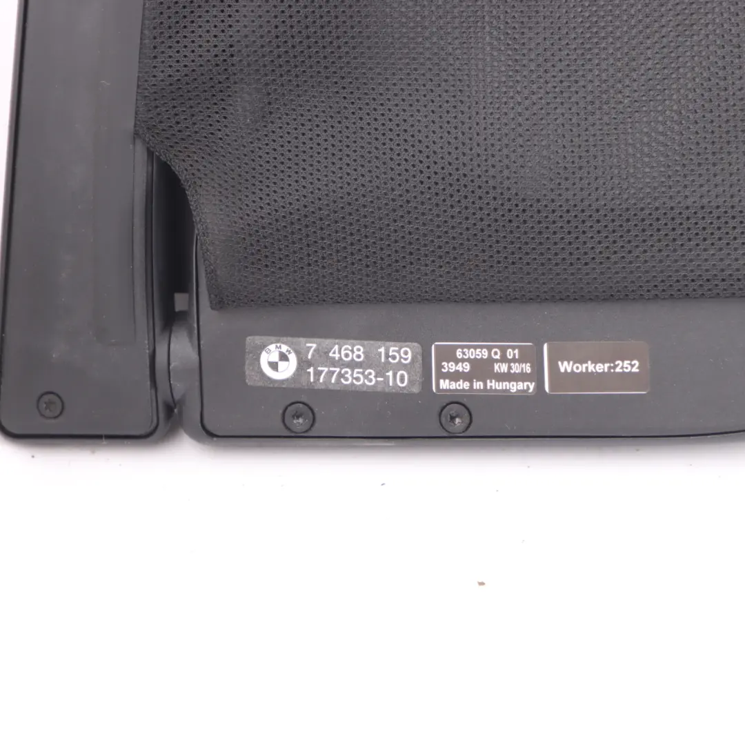 Deflector Cover Mount Assembly to BMW M4 F83 Convertible Wind with Part number 7468159 BMW M4 F83 Convertible Wind Deflector Cover Mount Assembly - SKU 7468159 - Part number 7468159