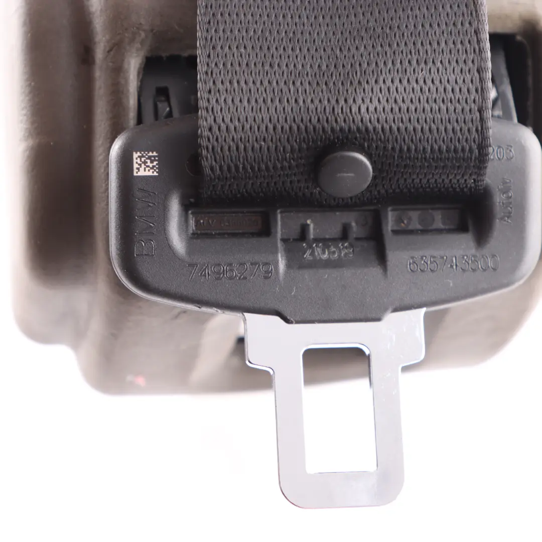 Safety Seat Belt Rear Center Upper Black to BMW G20 320i with Part number 7496279 BMW G20 320i Safety Seat Belt Rear Center Upper Black - SKU 7496279 - Part number 7496279
