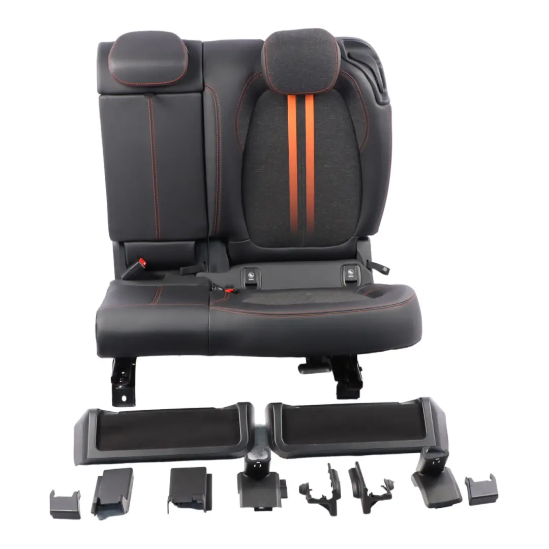 Left N/S Seat Sensatec Anthracite Orange Interior Set to BMW F46 LCI Rear with Part number 7496399 BMW F46 LCI Rear Left N/S Seat Sensatec Anthracite Orange Interior Set - SKU 7496399 - Part number 7496399