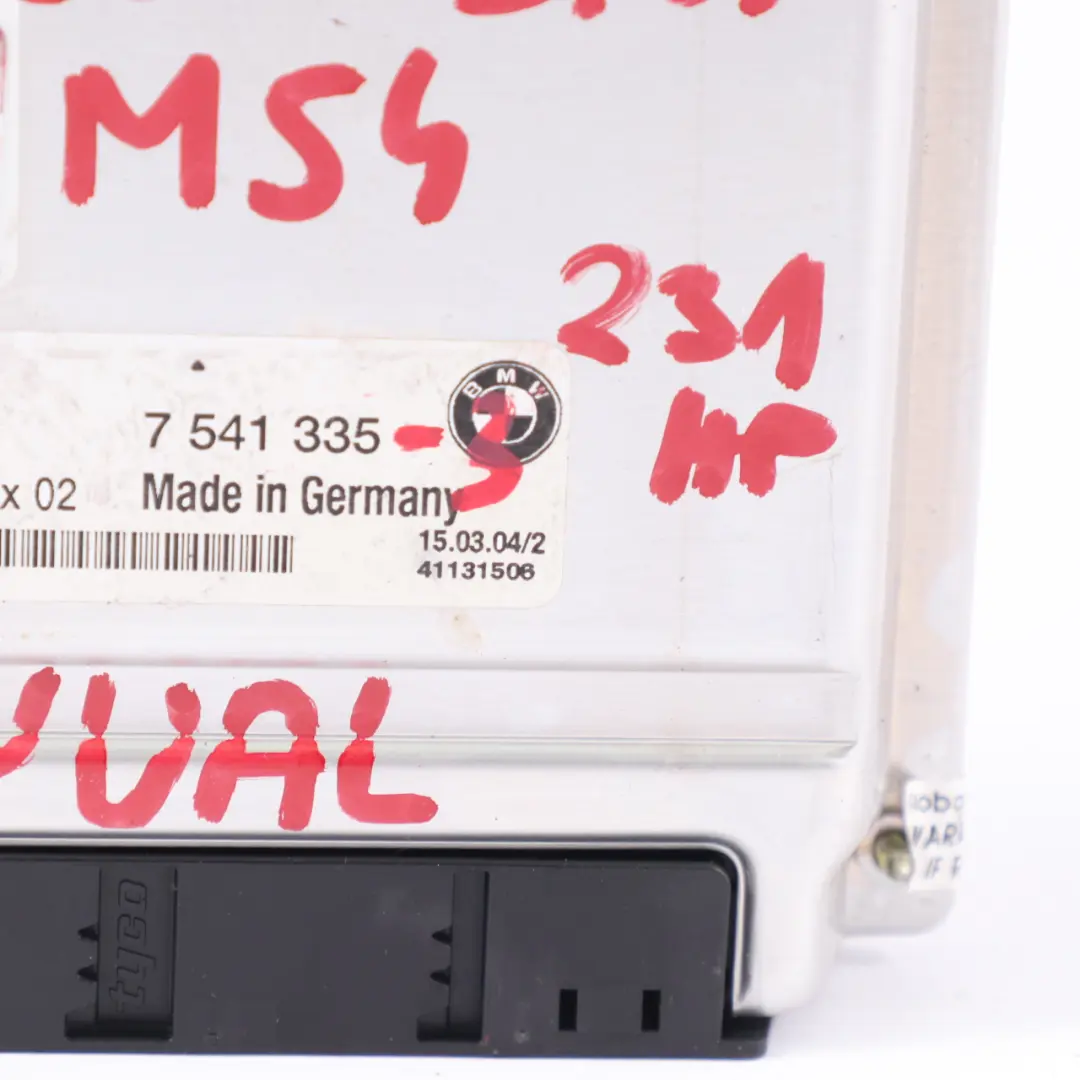 M54 231HP Módulo Unidad Control Motor ECU DME Manual para BMW Z4 E85 3.0i con número de pieza 7541335 BMW Z4 E85 3.0i M54 231HP Módulo Unidad Control Motor ECU DME Manual - SKU 7541335-3 - Número de pieza 7541335