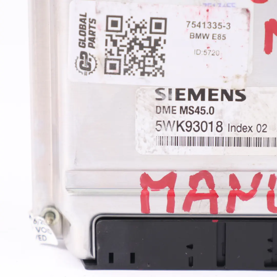 M54 231HP Engine Control Unit Module ECU DME Manual to BMW Z4 E85 3.0i with Part number 7541335 BMW Z4 E85 3.0i M54 231HP Engine Control Unit Module ECU DME Manual - SKU 7541335-3 - Part number 7541335