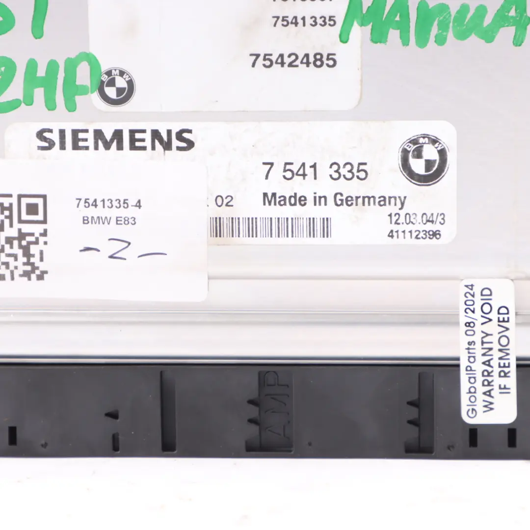 BMW X3 E83 2.5i M54 192HP ECU Engine Control Kit DME EWS3 Key MANUAL - SKU 7541335-4 - Part number 7541335