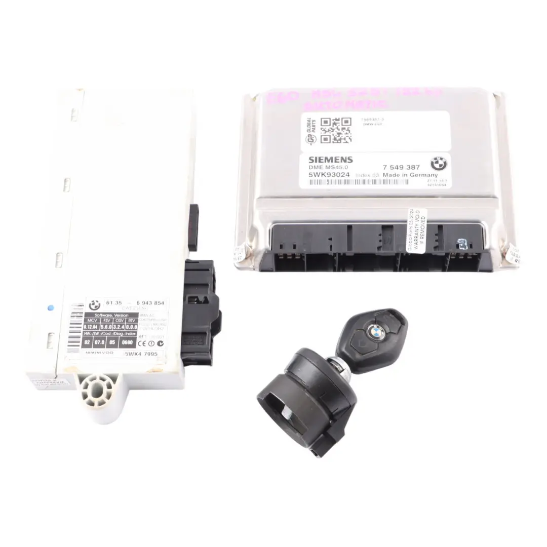 BMW E60 525i M54 192HP Engine Control ECU Kit DME CAS2 Key Automatic - SKU 7549387-3 - Part number 7549387