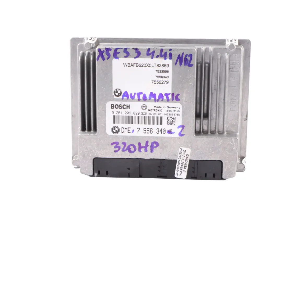 BMW X5 E53 4.4i N62 Engine Control Unit ECU Kit EWS Keys Automatic - SKU 7556340-2 - Part number 7556340