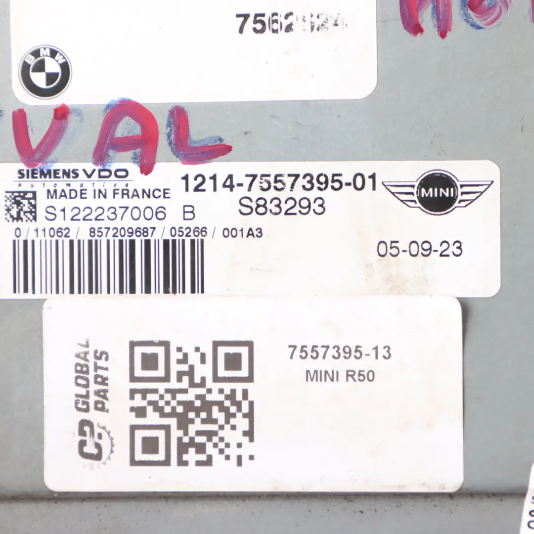 116HP Unité contrôle essence ECU Manual pour Mini Cooper R50 R52 W10 1.6 à propos du numéro de pièce 7557395 Mini Cooper R50 R52 W10 1.6 116HP Unité contrôle essence ECU Manual - SKU 7557395-13 - Numéro de pièce 7557395