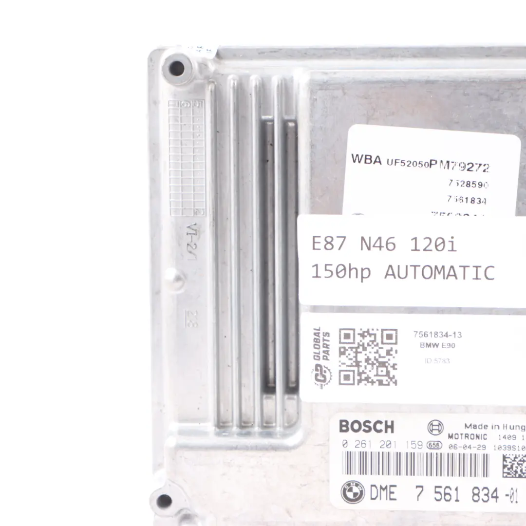 BMW E87 E90 120I 320I N46 150HP Motor Control DME Módulo Automático - SKU 7561834-13 - Número de pieza 7561834