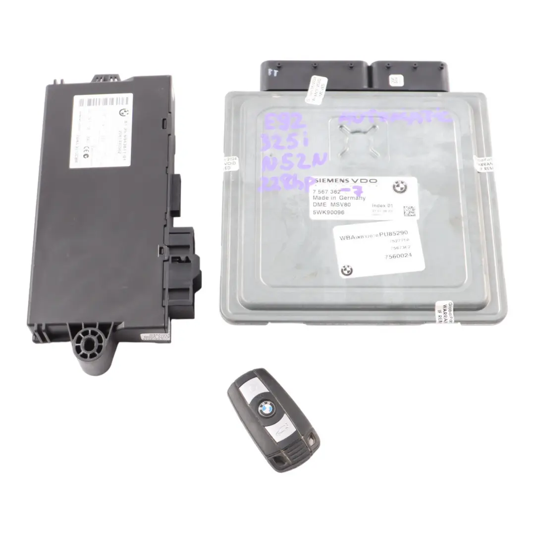 N52N 218HP ECU Control Unit Kit DME CAS3 + Key Automatic to BMW E92 325i with Part number 7567362 BMW E92 325i N52N 218HP ECU Control Unit Kit DME CAS3 + Key Automatic - SKU 7567362-7 - Part number 7567362