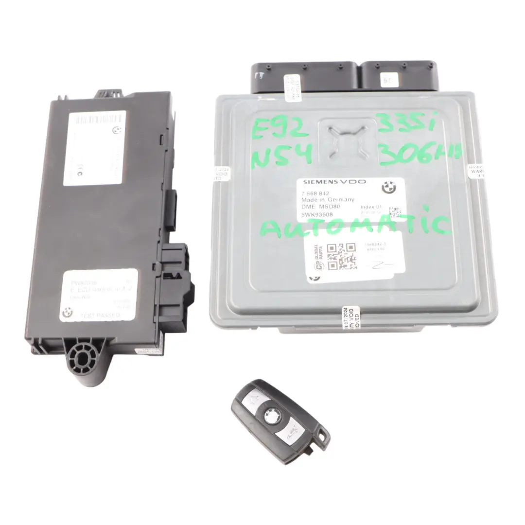 N54 ECU Kit Control Unit DME CAS3 Key Automatic BMW E90 E92 335i Petrol - SKU 7568842-3 - Part number 7568842
