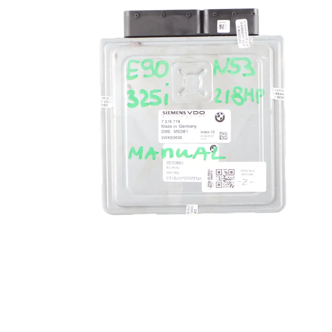 BMW E90 E91 E92 E93 325i N53 218HP Engine Unit ECU Kit DME CAS3 Key - SKU 7576719-2 - Part number 7576719