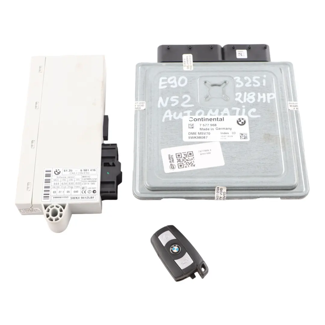 N52 325i 525i ECU Kit Control Unit DME CAS2 Key Automatic to BMW E60 E90 with Part number 7577968 BMW E60 E90 N52 325i 525i ECU Kit Control Unit DME CAS2 Key Automatic - SKU 7577968-2 - Part number 7577968