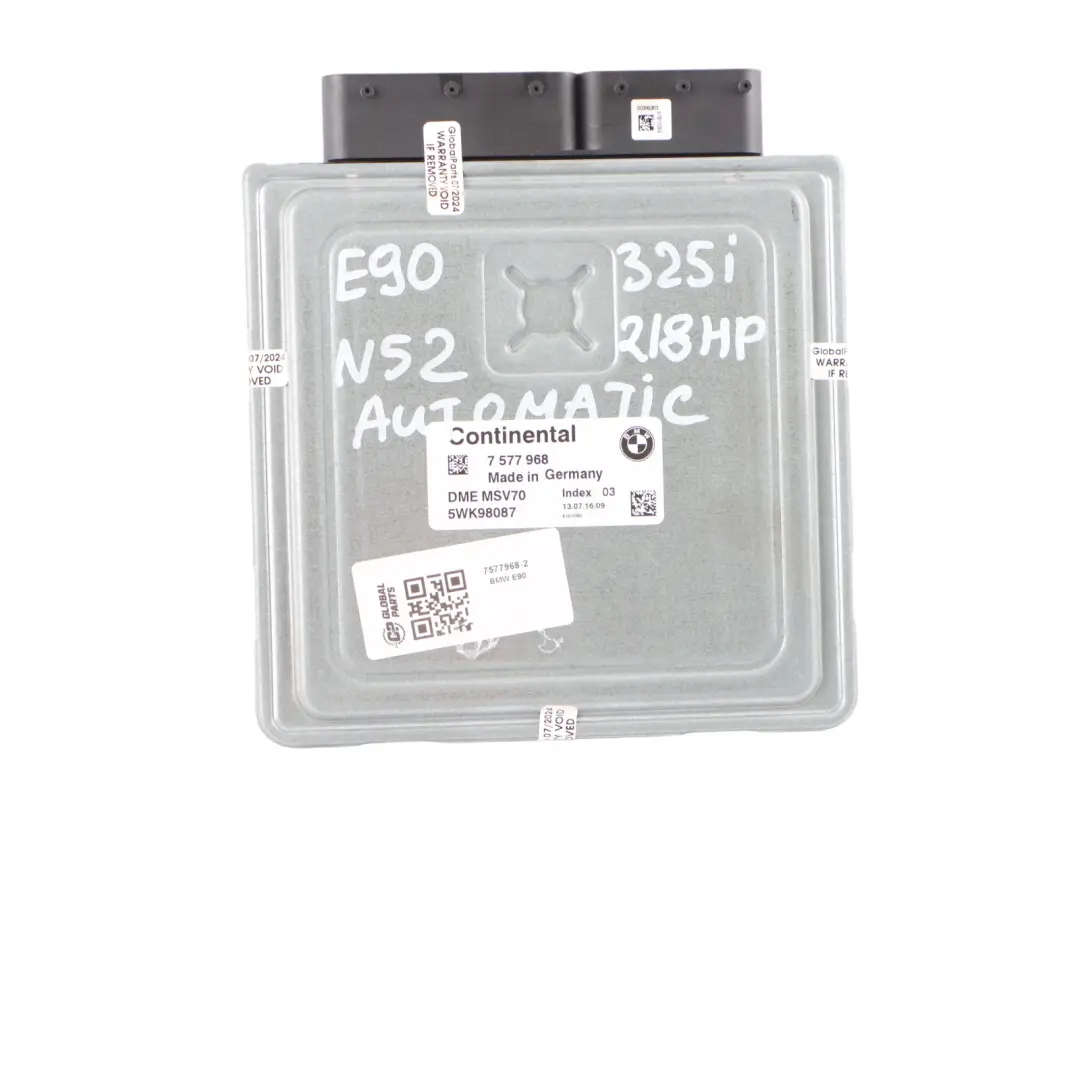N52 Sterownik Silnika ECU DDE do BMW E90 325 o numerze 7577968 BMW E90 325 N52 Sterownik Silnika ECU DDE - SKU 7577968-2 - Numer Części 7577968