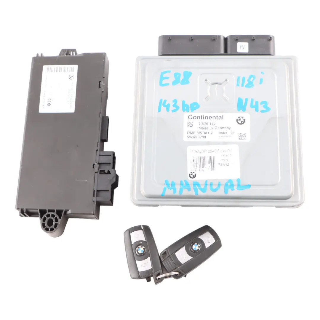 N43 143HP ECU Kit DME CAS3 Keys Manual to BMW E87 LCI E90 118i 318i with Part number 7579142 BMW E87 LCI E90 118i 318i N43 143HP ECU Kit DME CAS3 Keys Manual - SKU 7579142-19 - Part number 7579142