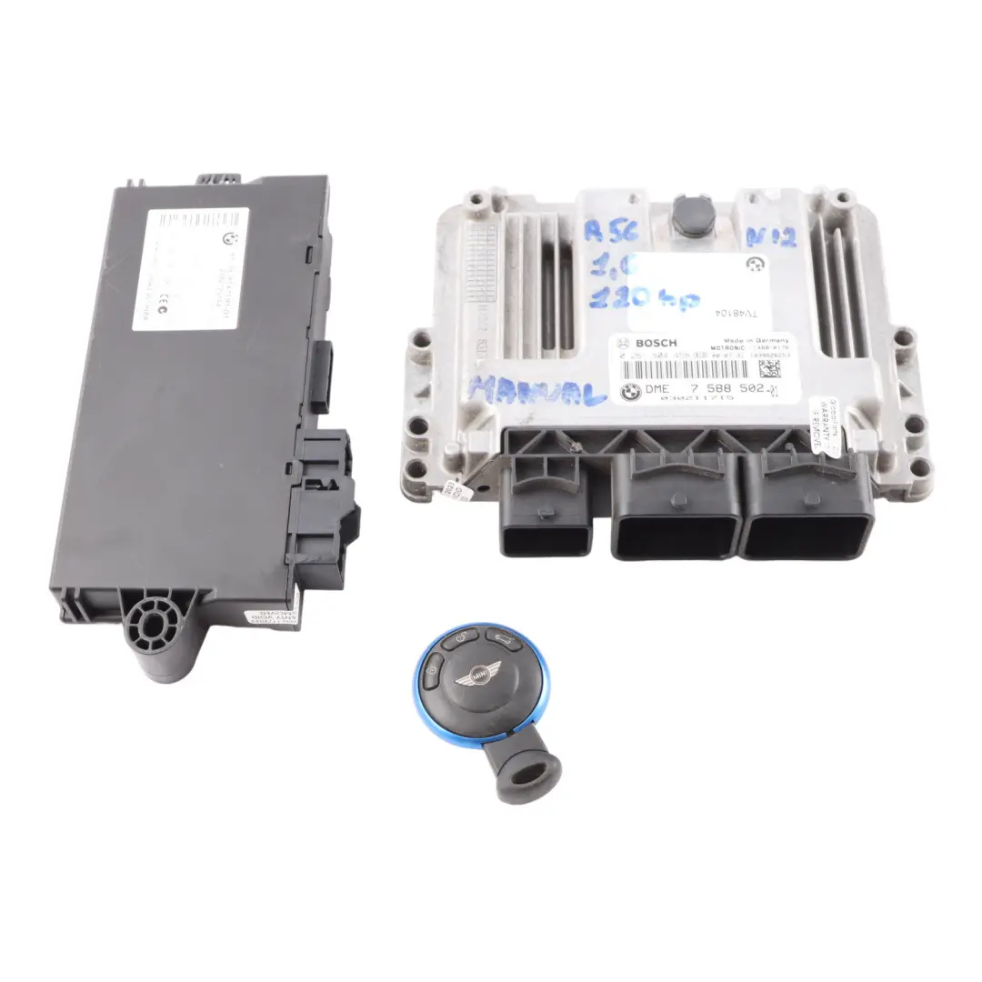 Mini Cooper R55 R56 N12 1.6 120HP Engine ECU Kit DME 7588502 CAS3 Key Manual - SKU 7588502-8 - Part number 12147572264 