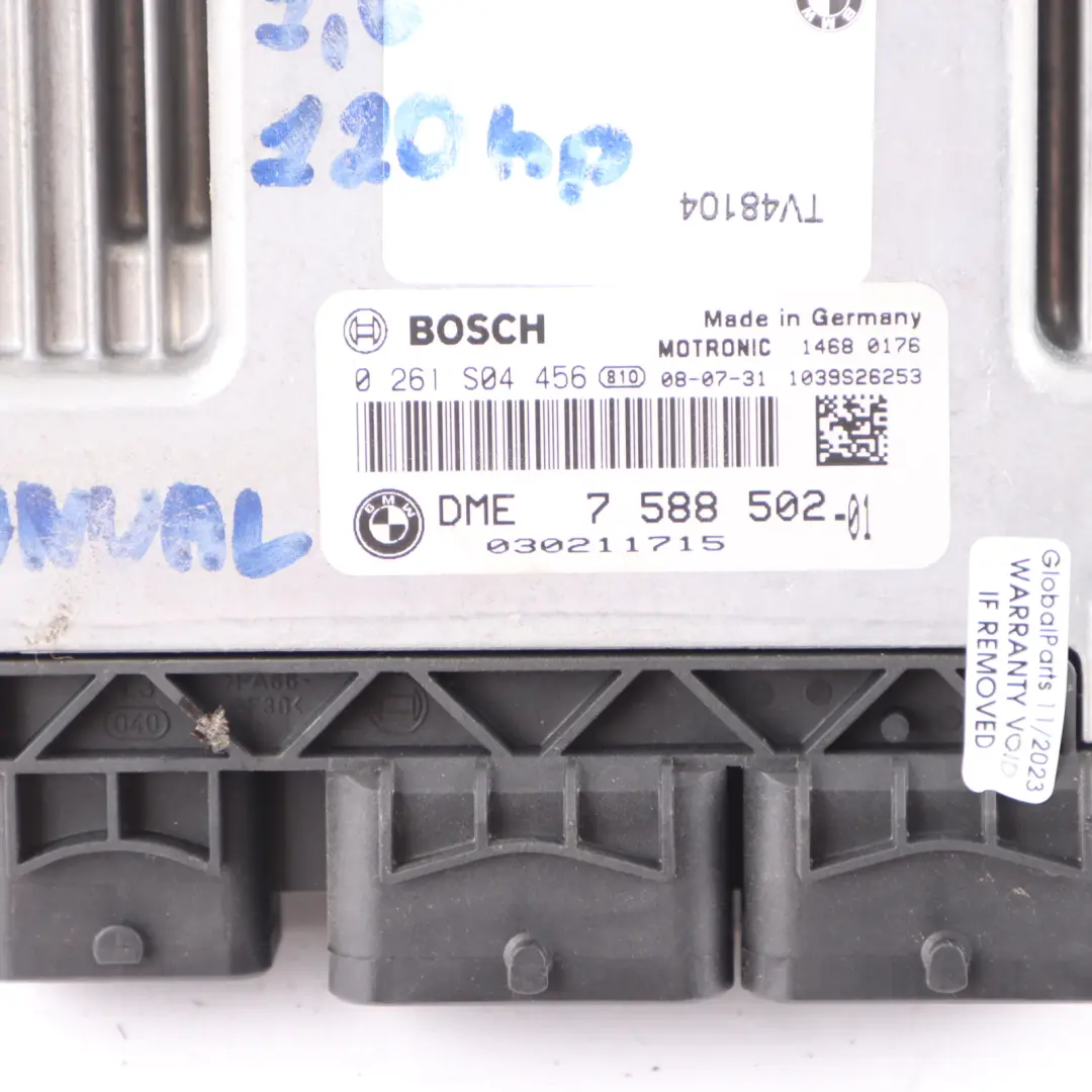Mini Cooper R55 R56 N12 1.6 120HP Engine ECU Kit DME 7588502 CAS3 Key Manual - SKU 7588502-8 - Part number 12147572264 