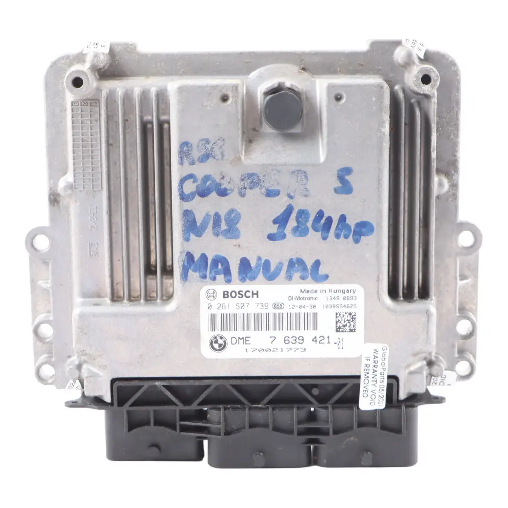 184PS ECU Steuergerät DME Schaltgetriebe für Mini Cooper S R56 LCI R60 N18 mit Teilenummer 7639421 Mini Cooper S R56 LCI R60 N18 184PS ECU Steuergerät DME Schaltgetriebe - SKU 7639421 - Teilenummer 7639421