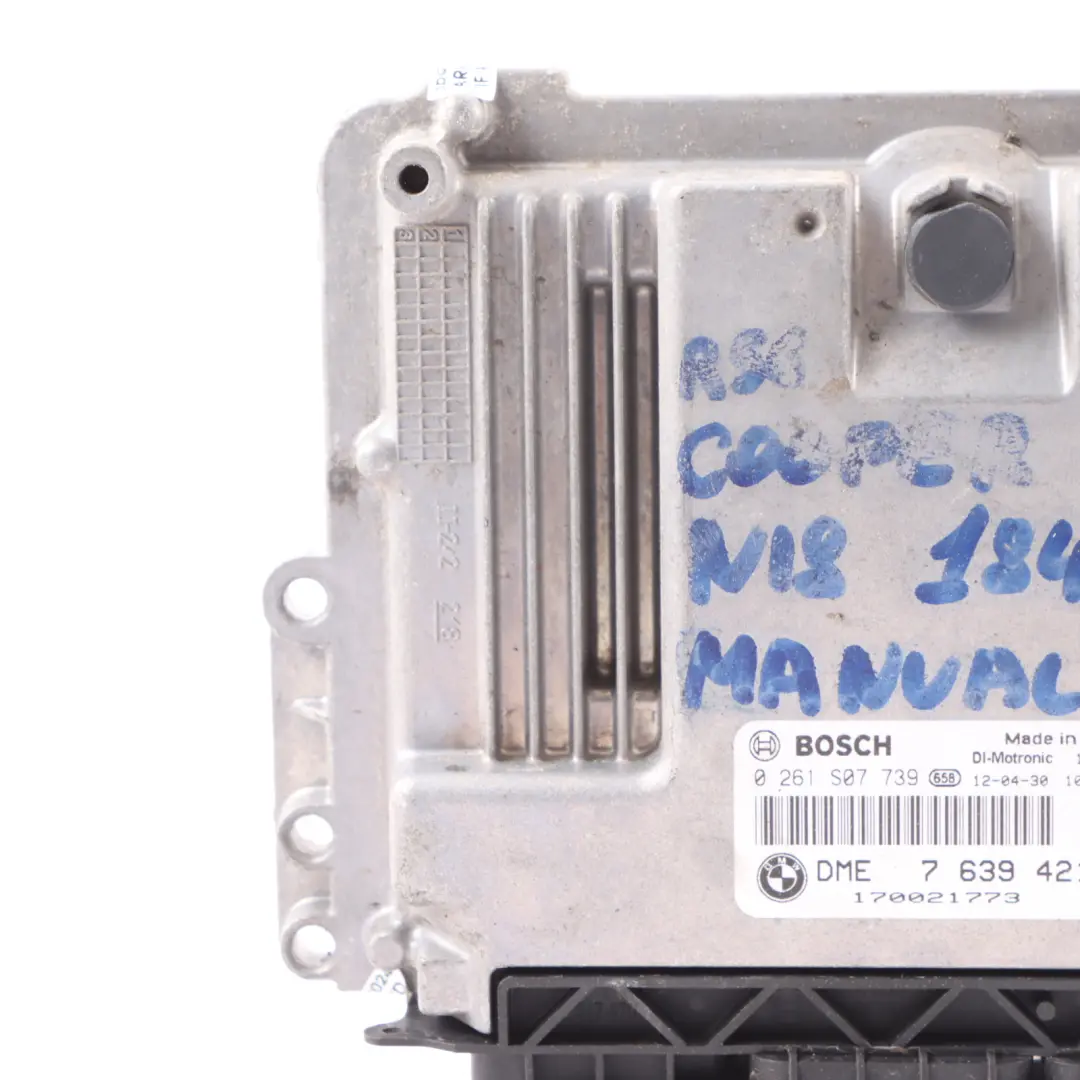 Mini Cooper S R56 LCI R60 N18 184HP Motor ECU Unidad Control DME Manual - SKU 7639421 - Número de pieza 7639421