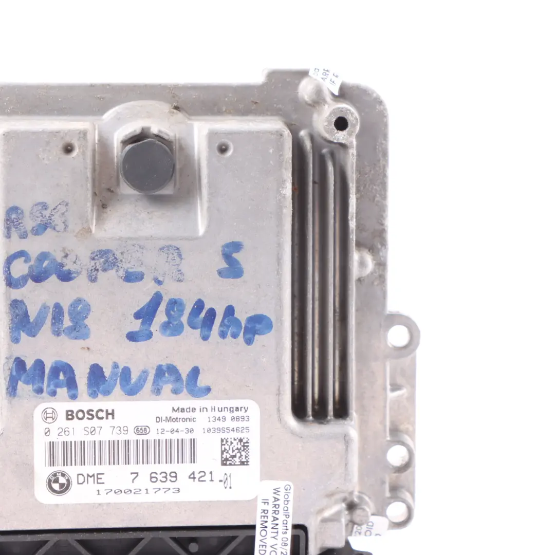 Mini Cooper S R56 LCI R60 N18 184HP Moteur ECU Control Unit DME - SKU 7639421 - Numéro de pièce 7639421
