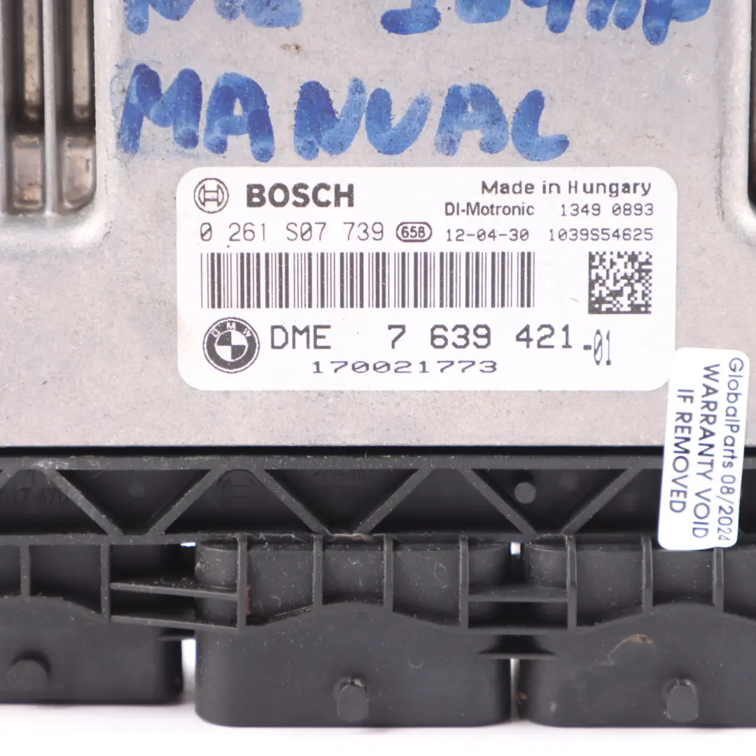 Mini Cooper S R56 LCI R60 N18 184PS ECU Steuergerät DME Schaltgetriebe - SKU 7639421 - Teilenummer 7639421