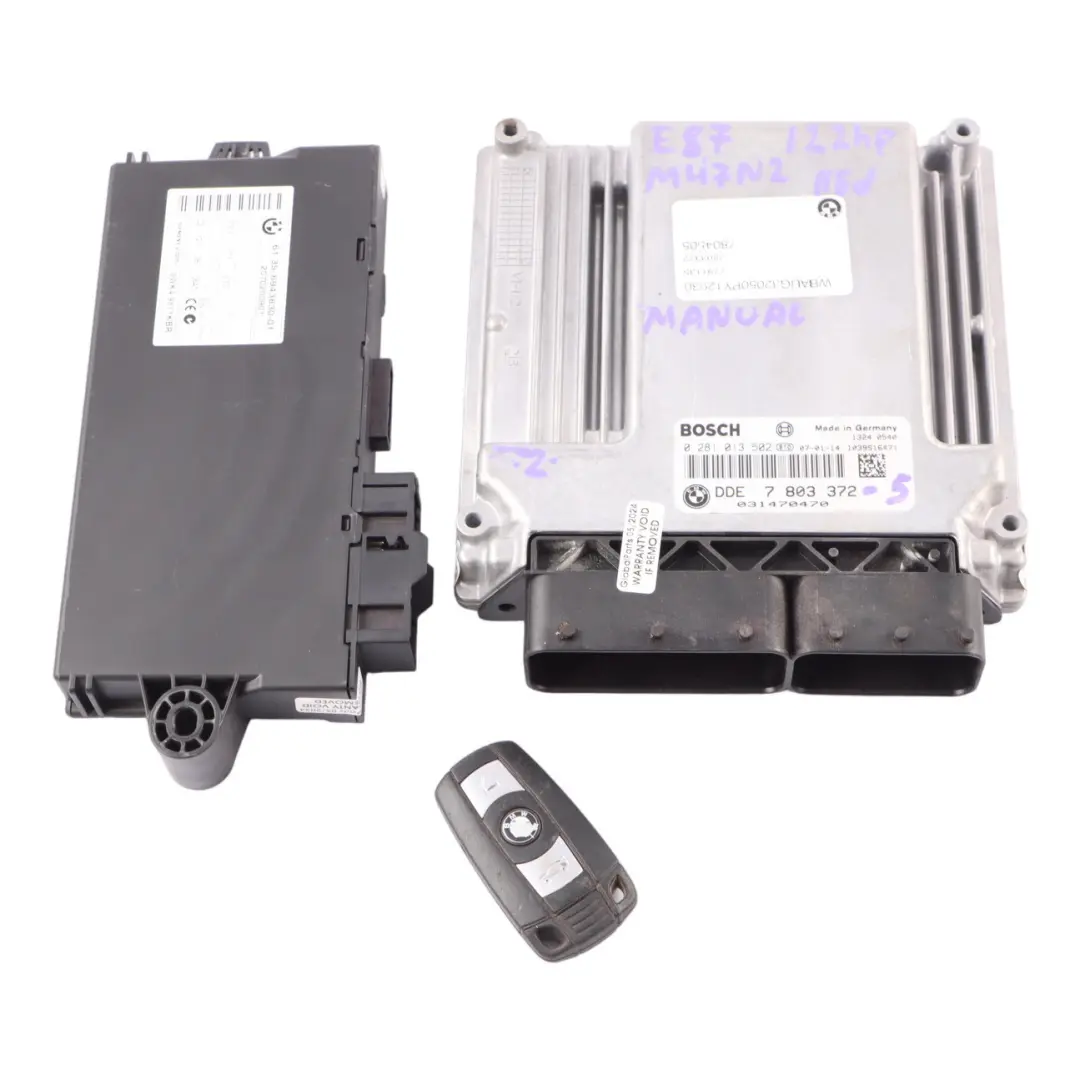 BMW E87 E90 E91 118d 318d M47N2 122HP Engine ECU KIT DDE CAS3 + Key - SKU 7803372-5 - Part number 7803372
