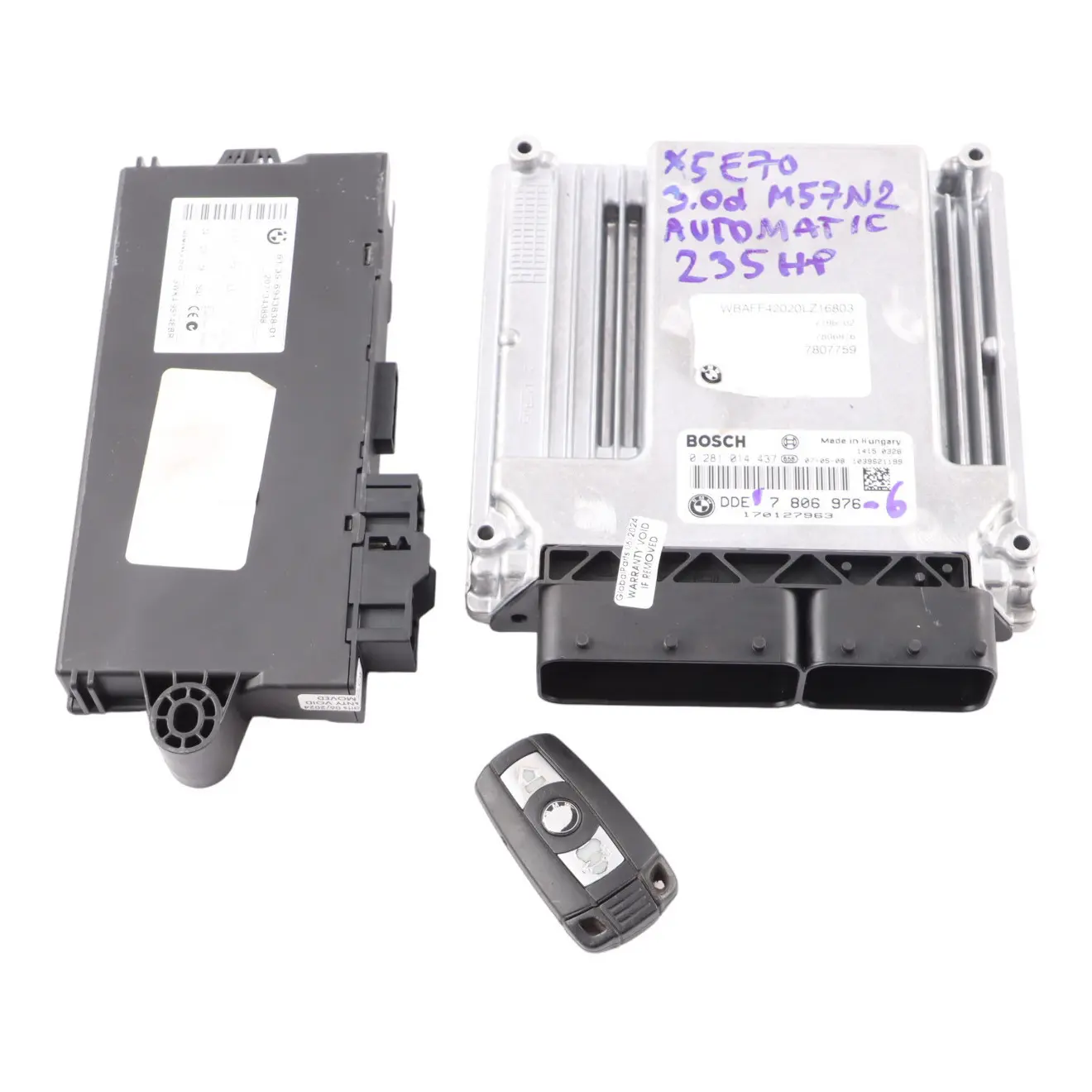 BMW E60 E61 LCI 530d M57N2 235HP Motore ECU DDE 7806976 CAS3 Chiave Automatic