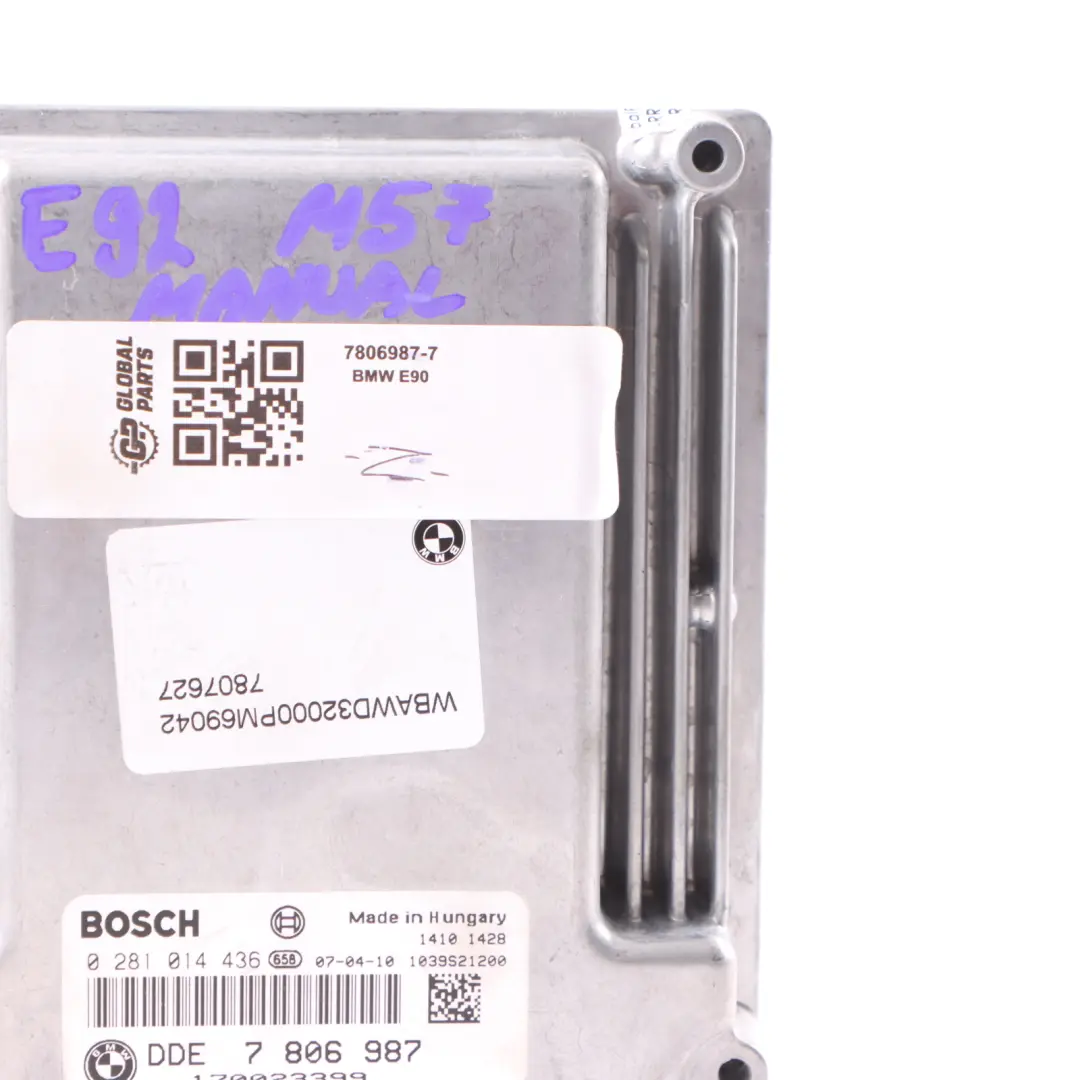M57N2 197HP Engine ECU Unit DDE Manual to BMW E60 LCI 525d E90 E91 325d with Part number 7806987 BMW E60 LCI 525d E90 E91 325d M57N2 197HP Engine ECU Unit DDE Manual - SKU 7806987-7 - Part number 7806987