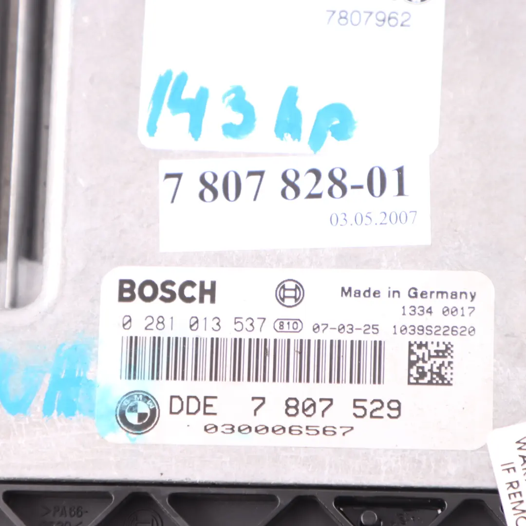 BMW E87 LCI E90 118d 318d N47 143HP Diesel ECU KIT DDE CAS3 + 2 Keys - SKU 7807828-3 - Part number 7807828