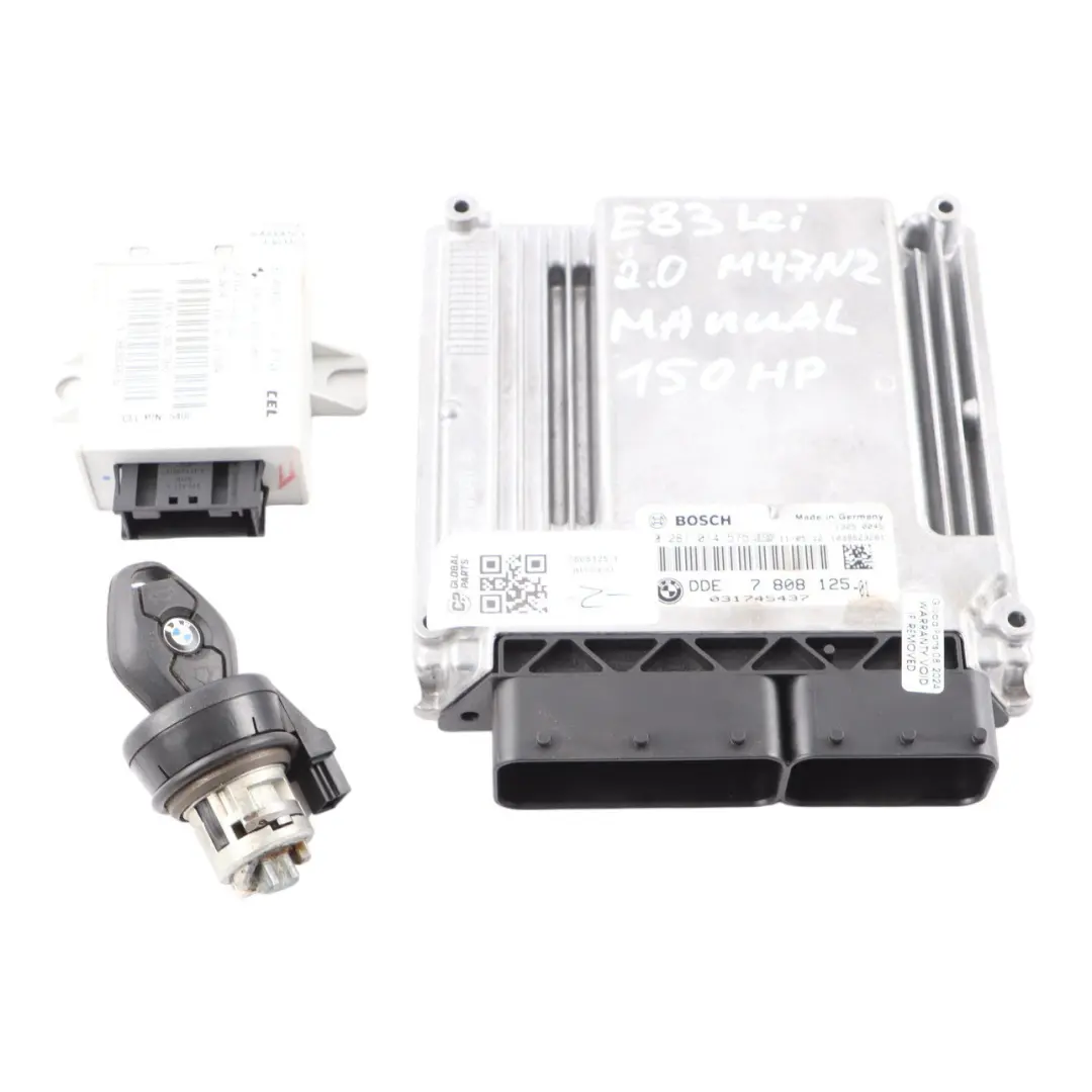 BMW E83 2.0d Engine M47N2 150HP Engine ECU Kit DDE CAS2 Key Manual - SKU 7808125-1 - Part number 7808125
