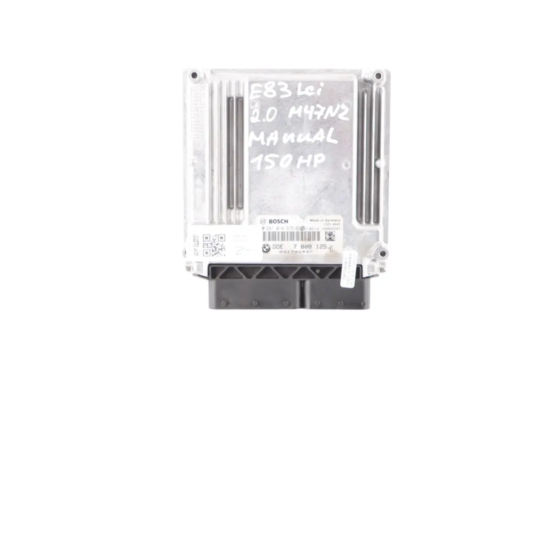 BMW E83 2.0d Engine M47N2 150HP Engine ECU Kit DDE CAS2 Key Manual - SKU 7808125-1 - Part number 7808125