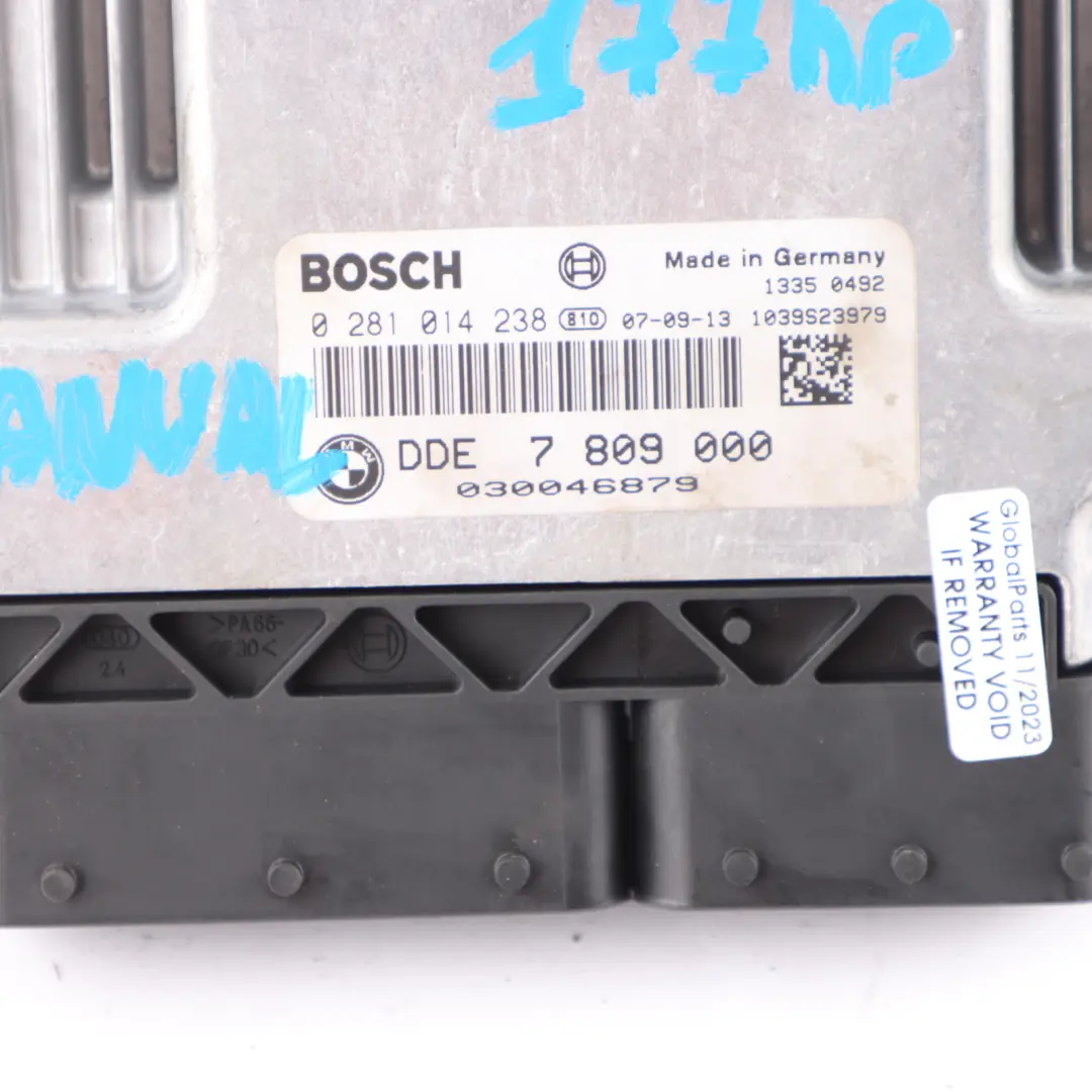 177HP N47 Control Unit Module ECU Kit DDE CAS3 Key to BMW E81 E87 LCI 120d with Part number 7809000 BMW E81 E87 LCI 120d 177HP N47 Control Unit Module ECU Kit DDE CAS3 Key - SKU 7809000-6 - Part number 7809000