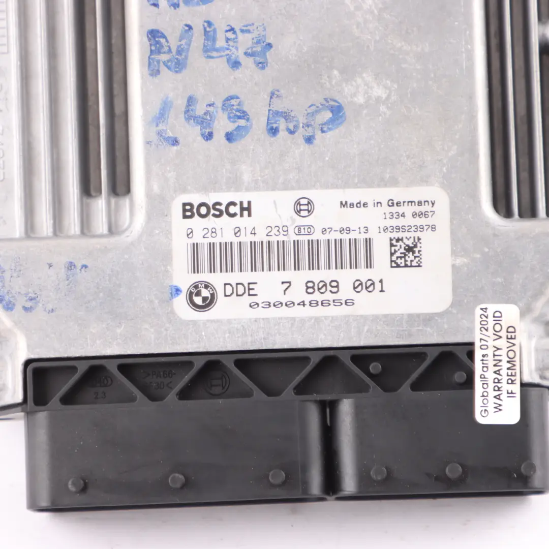 BMW E81 E87 LCI E90 118d 318d N47 Diesel ECU KIT DDE + CAS3 Keys Manual - SKU 7809001-4 - Part number 7809001