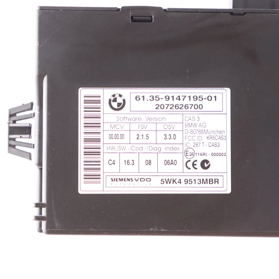 BMW E81 E87 LCI E90 118d 318d N47 Diesel ECU KIT DDE + CAS3 Keys Manual - SKU 7809001-4 - Part number 7809001