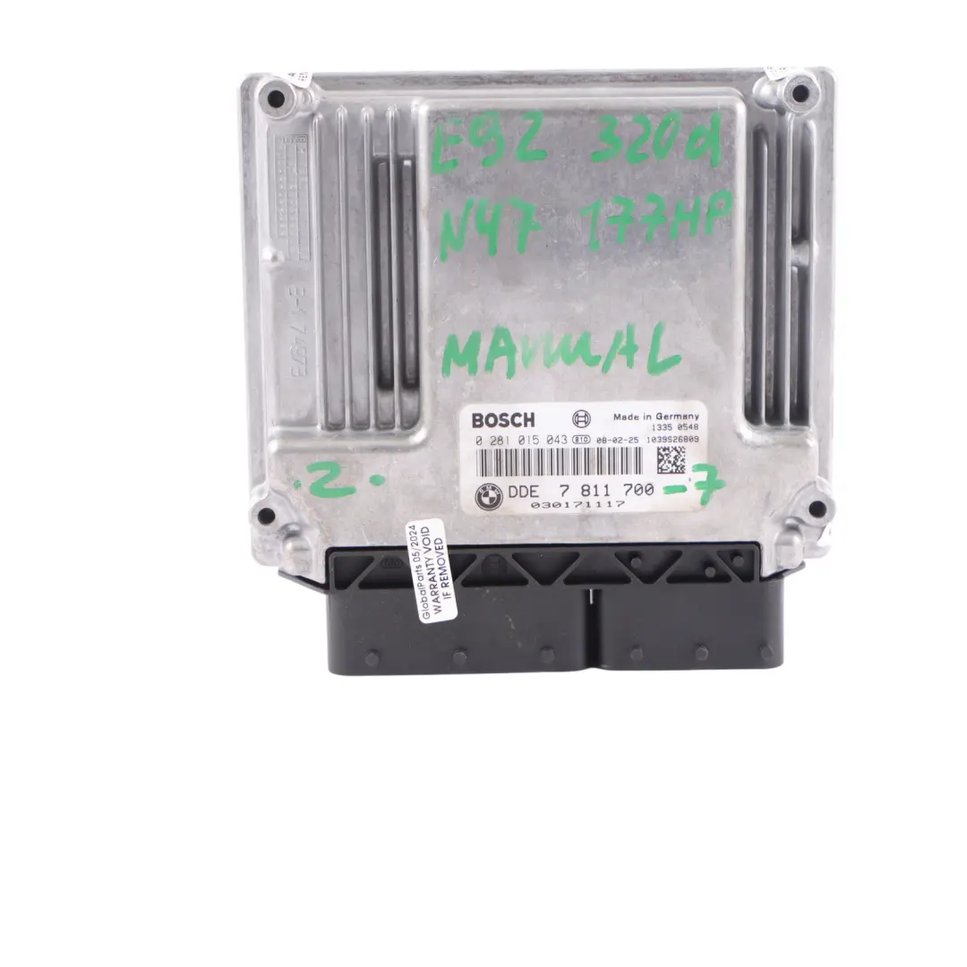 N47 177HP ECU KIT DDE CAS3 + Key Manual to BMW E90 E92 320d with Part number 7811700 BMW E90 E92 320d N47 177HP ECU KIT DDE CAS3 + Key Manual - SKU 7811700-7 - Part number 7811700