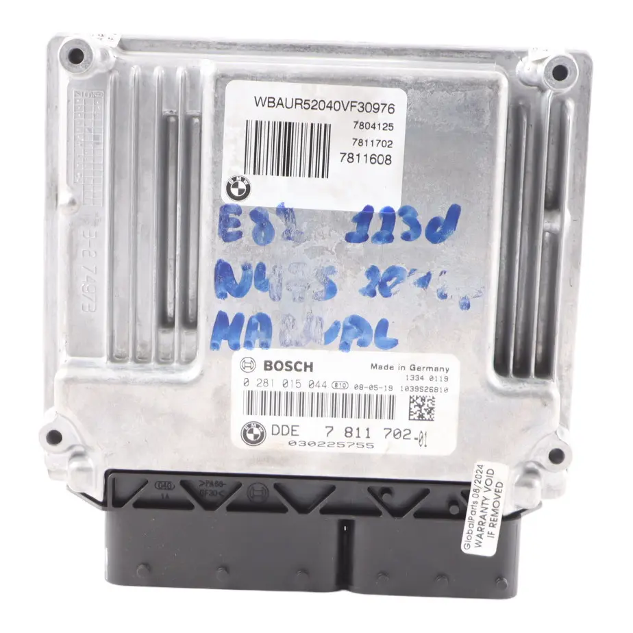 BMW E81 E82 E87 LCI E88 N47S 123d 204HP Engine Unit ECU DDE Manual - SKU 7811702-6 - Part number 7811702