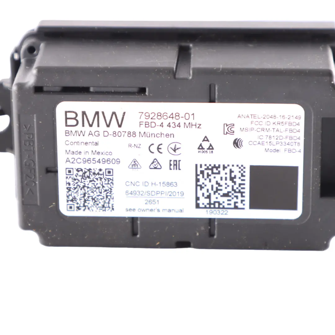 Funkfernsteuerungs-Empfänger-Modul ECU Einheit 434 Mhz für BMW G30 LCI mit Teilenummer 7928648 BMW G30 LCI Funkfernsteuerungs-Empfänger-Modul ECU Einheit 434 Mhz - SKU 7928648 - Teilenummer 7928648