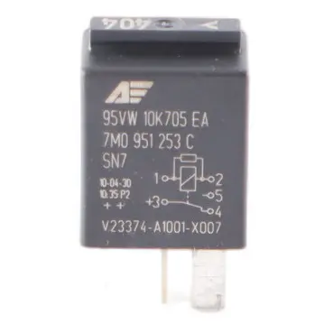 Control Unit 5 Pin 12V Volkswagen T5 Audi Seat Skoda Relay Black - SKU 7M0951253C - Part number 7M0951253C