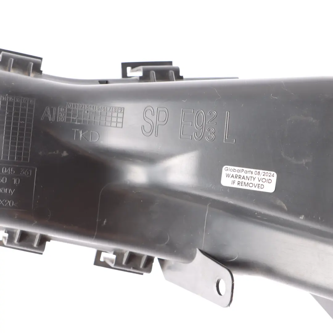 Kanał Wlot Powietrza Lewy Przód Przedni do BMW E92 E93 M Sport o numerze 8045361 BMW E92 E93 M Sport Kanał Wlot Powietrza Lewy Przód Przedni - SKU 8045361-1 - Numer Części 8045361