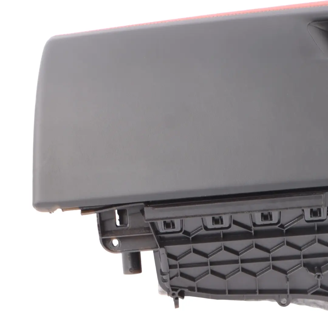 Dashboard Glove Box Storage Leather Merino Sakhir Orange to BMW F80 M3 F82 F83 M4 with Part number 8057550 BMW F80 M3 F82 F83 M4 Dashboard Glove Box Storage Leather Merino Sakhir Orange - SKU rhd-8057550 - Part number 8057550