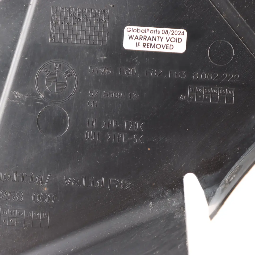 BMW F80 M3 F82 M4 Estensione Rivestimento Sottoscocca Coprire Destra - SKU 8062222 - Numero di parte 8062222