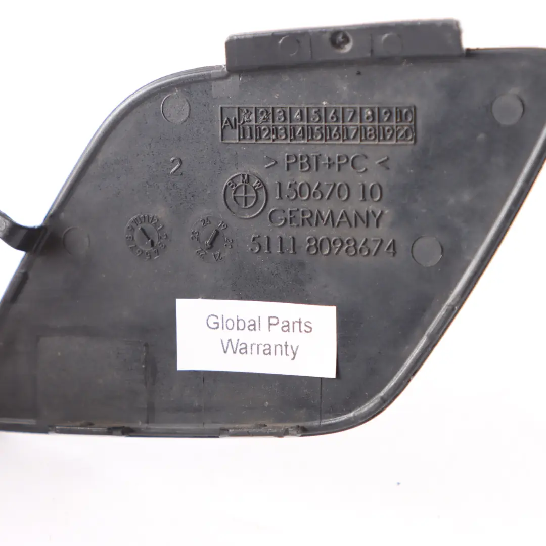 BMW G30 Hook Cover Flap Towing Eye Trim Front Bumper Black Sapphire 475 - SKU 8098674-BS - Part number 8098674