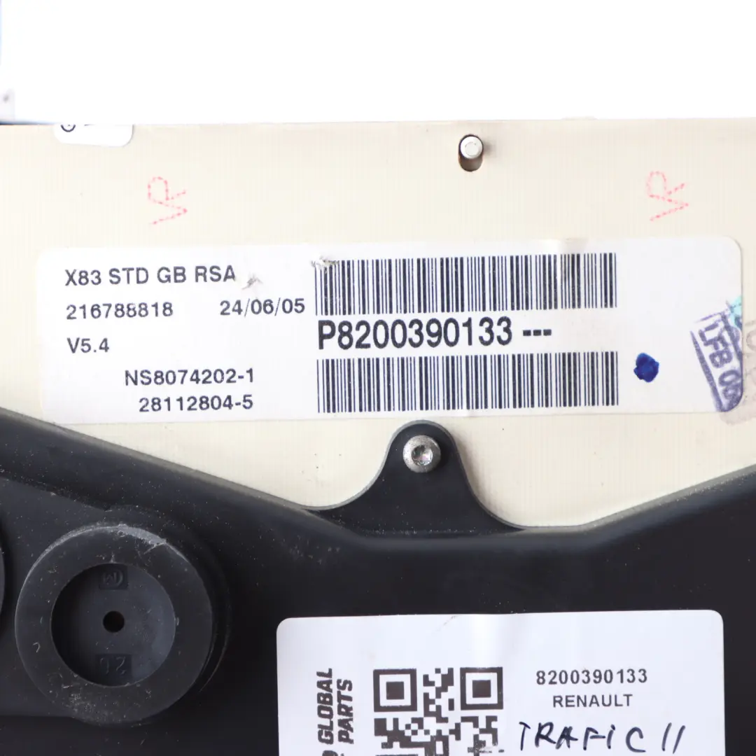 Instrument Cluster Speedo to Renault Trafic II Vauxhall Vivaro A Diesel with Part number 8200390133 Renault Trafic II Vauxhall Vivaro A Diesel Instrument Cluster Speedo - SKU rhd-8200390133 - Part number 8200390133