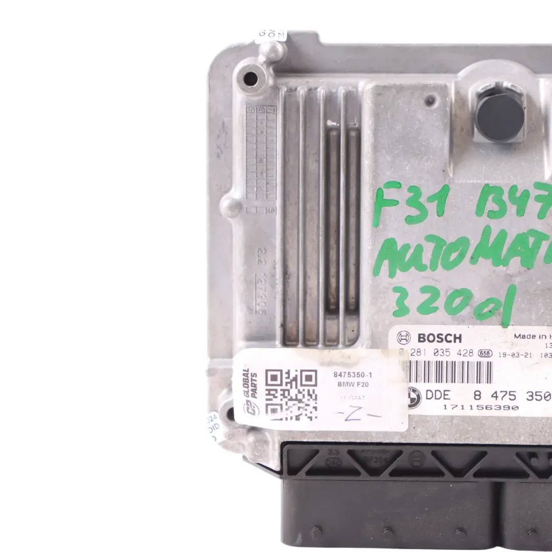 BMW F20 F21 LCI 116d Diesel B37 B37D15A 116HP Engine ECU DDE Manual - SKU 8475350-1 - Part number 8475350
