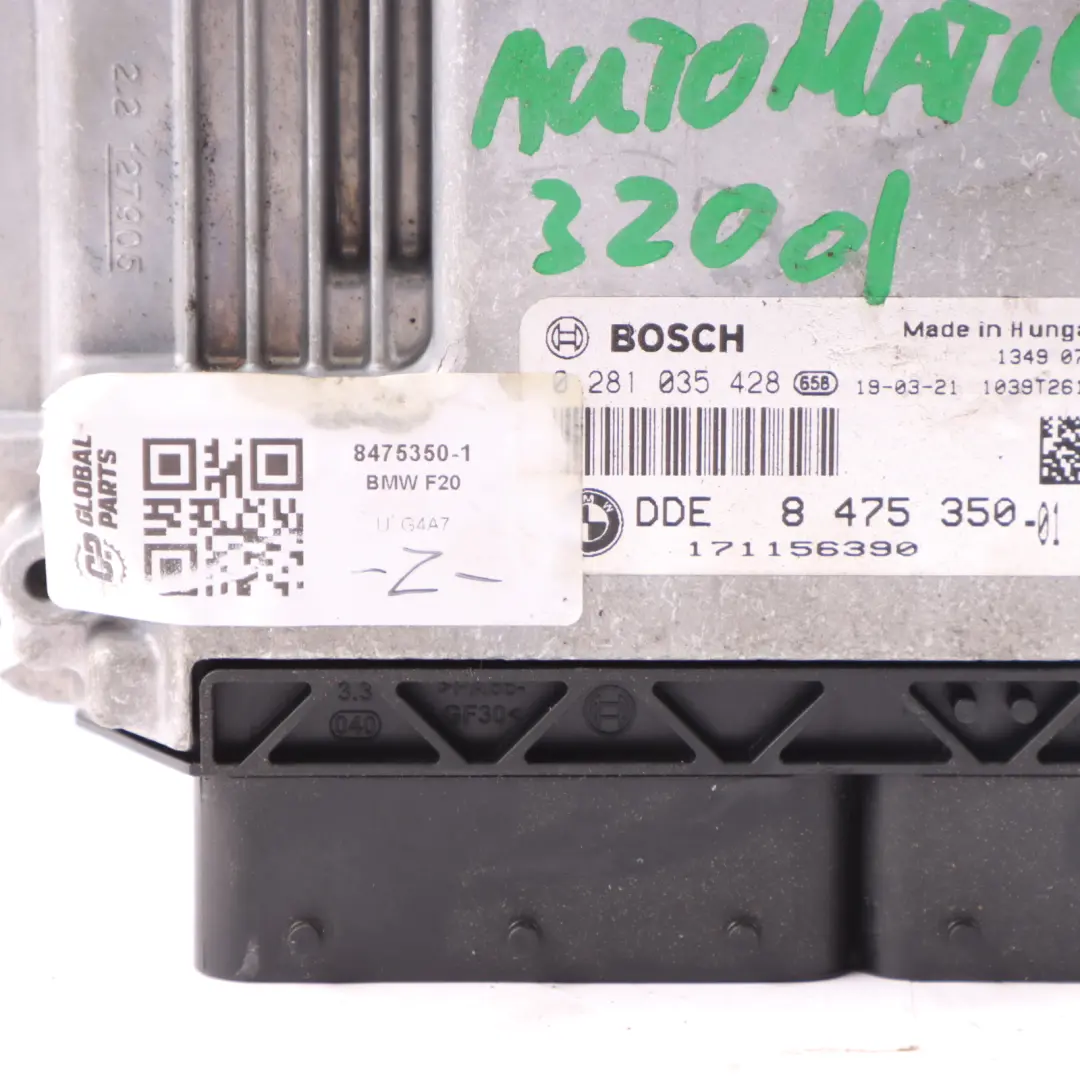 BMW F20 F21 LCI 116d Diesel B37 B37D15A 116HP Engine ECU DDE Manual - SKU 8475350-1 - Part number 8475350