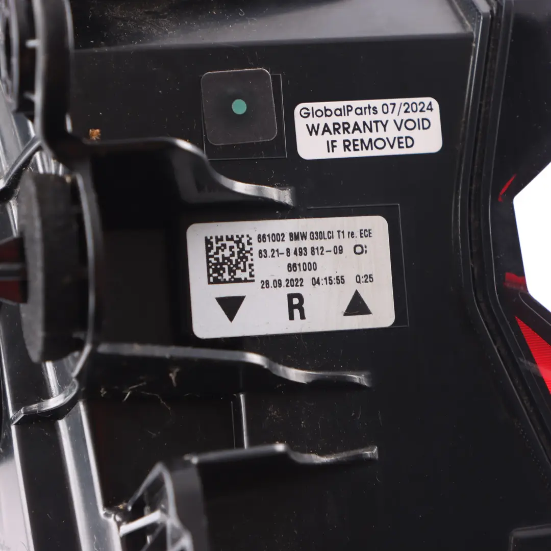 Lamp Light Right O/S Side Panel Tail Light to BMW G30 G31 Rear with Part number 8493812 BMW G30 G31 Rear Lamp Light Right O/S Side Panel Tail Light - SKU 8493812 - Part number 8493812