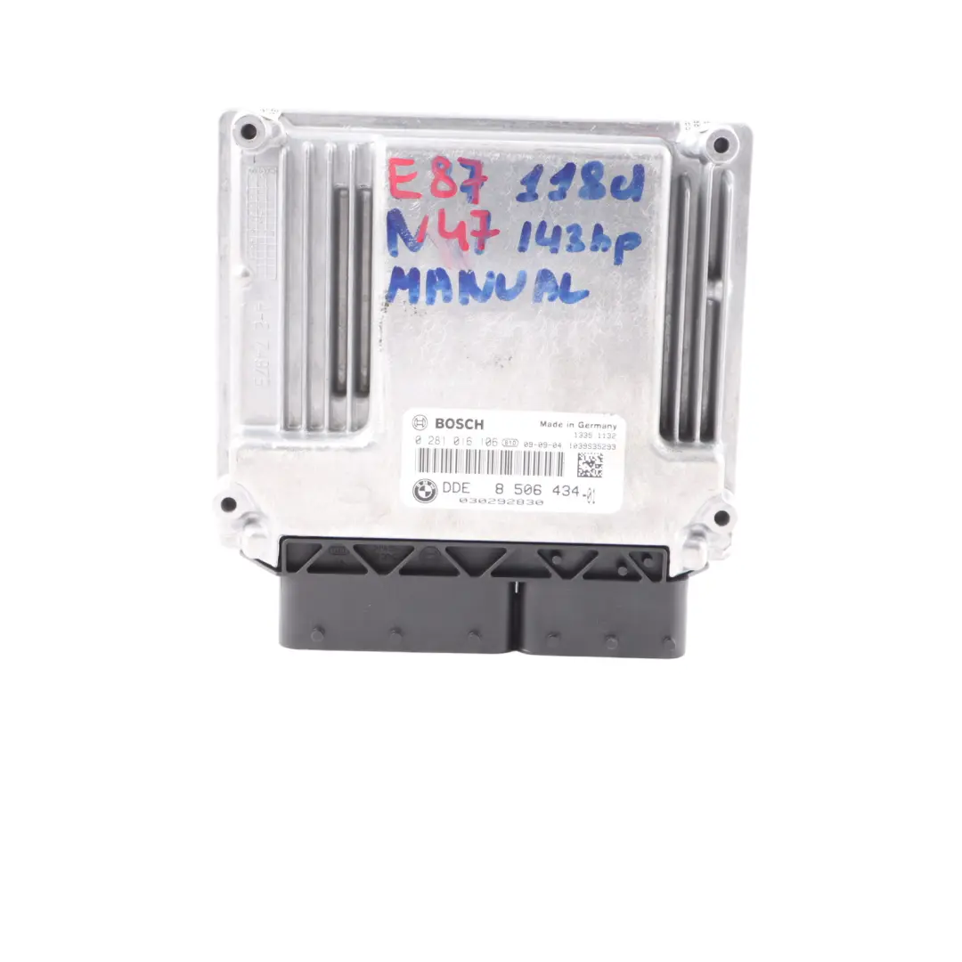 N47 ECU Engine Unit Kit DDE CAS3 Key to BMW E81 E87 E90 LCI 118d 318d with Part number 8506434 BMW E81 E87 E90 LCI 118d 318d N47 ECU Engine Unit Kit DDE CAS3 Key - SKU 8506434-7 - Part number 8506434